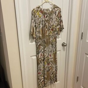 H&M Floral Midi Dress with Short Sleeves